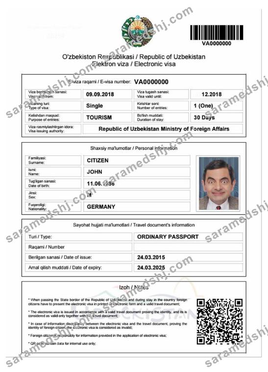 UZBEKISTAN e-visa